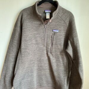 Patagonia Men's Taupe Zip-Up Sweater